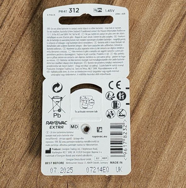 باتری سمعک ریوواک پشت