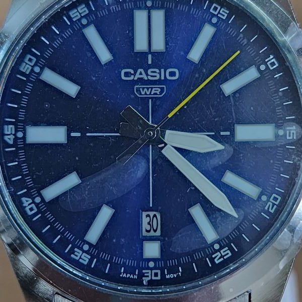 casio-metal-blue-600-01.jpg ساعت کاسیو فلزی صفحه آبی - تصویر 1