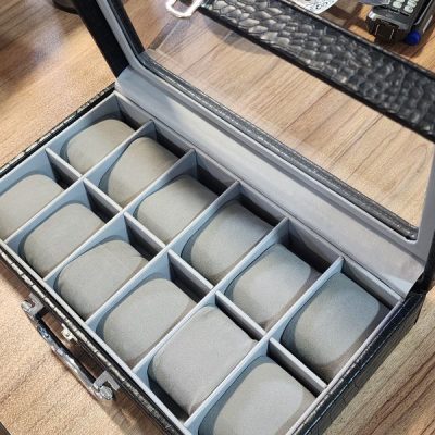 باکس ساعت چرمی 12 خانه مشکی