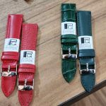 بند ساعت چرمی پی جی ست قرمز و سبز